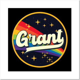 Grant // Rainbow In Space Vintage Style Posters and Art